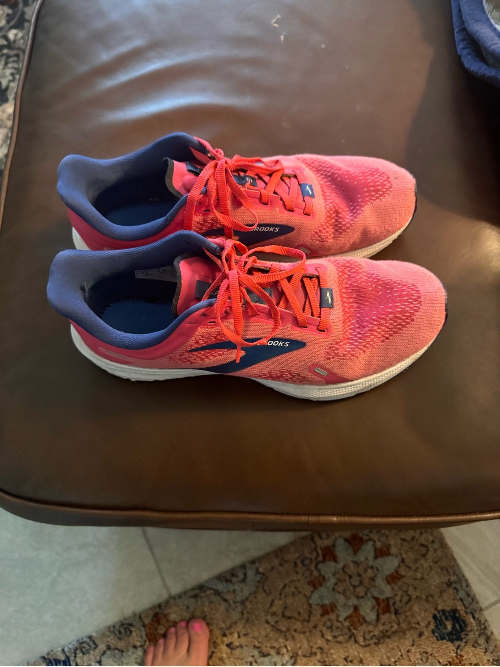 Brooks Women's Pink Athletic Running Shoes with Navy Accents